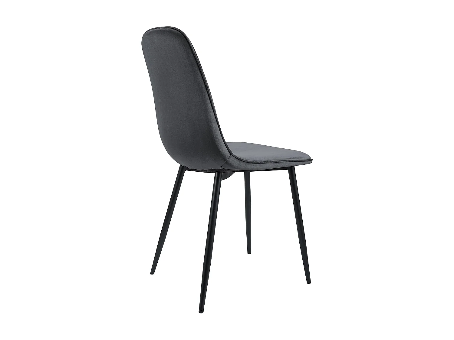 Lot de 4  chaise salle à manger - Velours - Gris foncé - Maryam