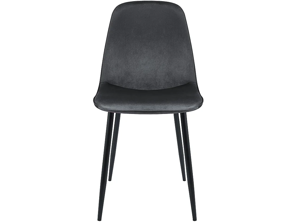 Lot de 4  chaise salle à manger - Velours - Gris foncé - Maryam