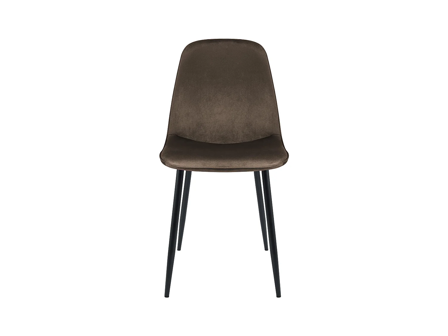 Lot de 4  chaise salle à manger - Velours - Marron - Maryam