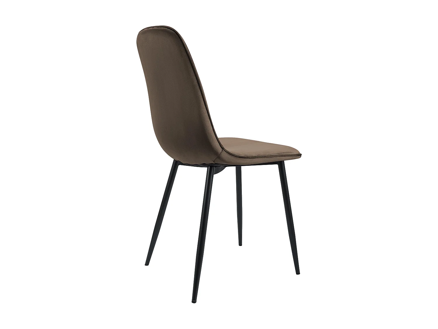 Lot de 4  chaise salle à manger - Velours - Marron - Maryam