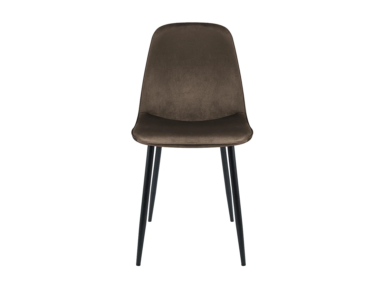 Lot de 4  chaise salle à manger - Velours - Marron - Maryam