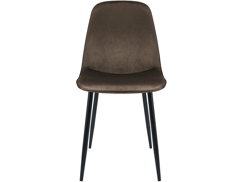 Lot de 4  chaise salle à manger - Velours - Marron - Maryam