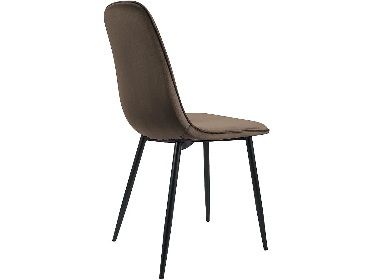 Lot de 4  chaise salle à manger - Velours - Marron - Maryam