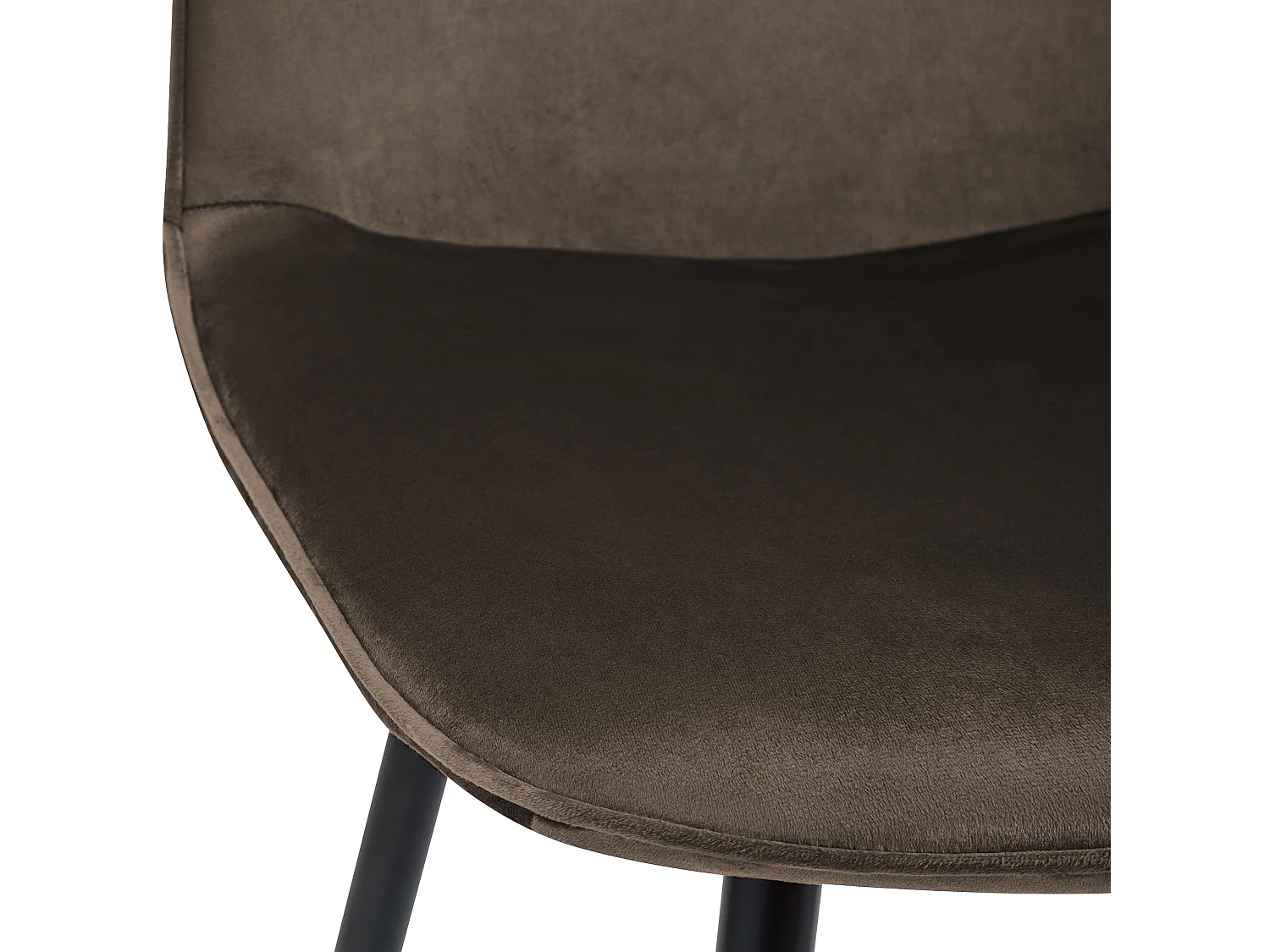 Lot de 4  chaise salle à manger - Velours - Marron - Maryam