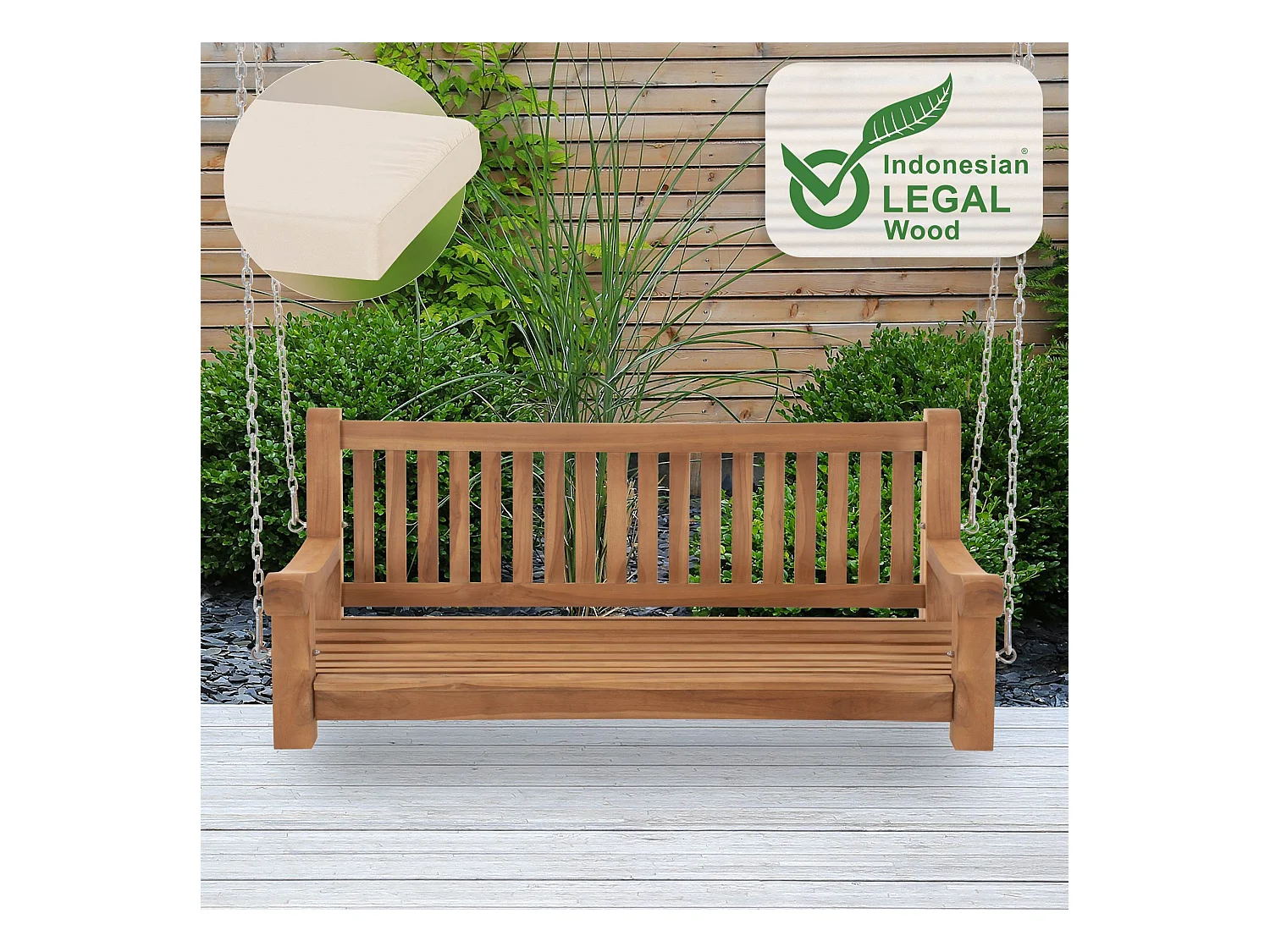 Banc de jardin - Bois - Crème - Joyce