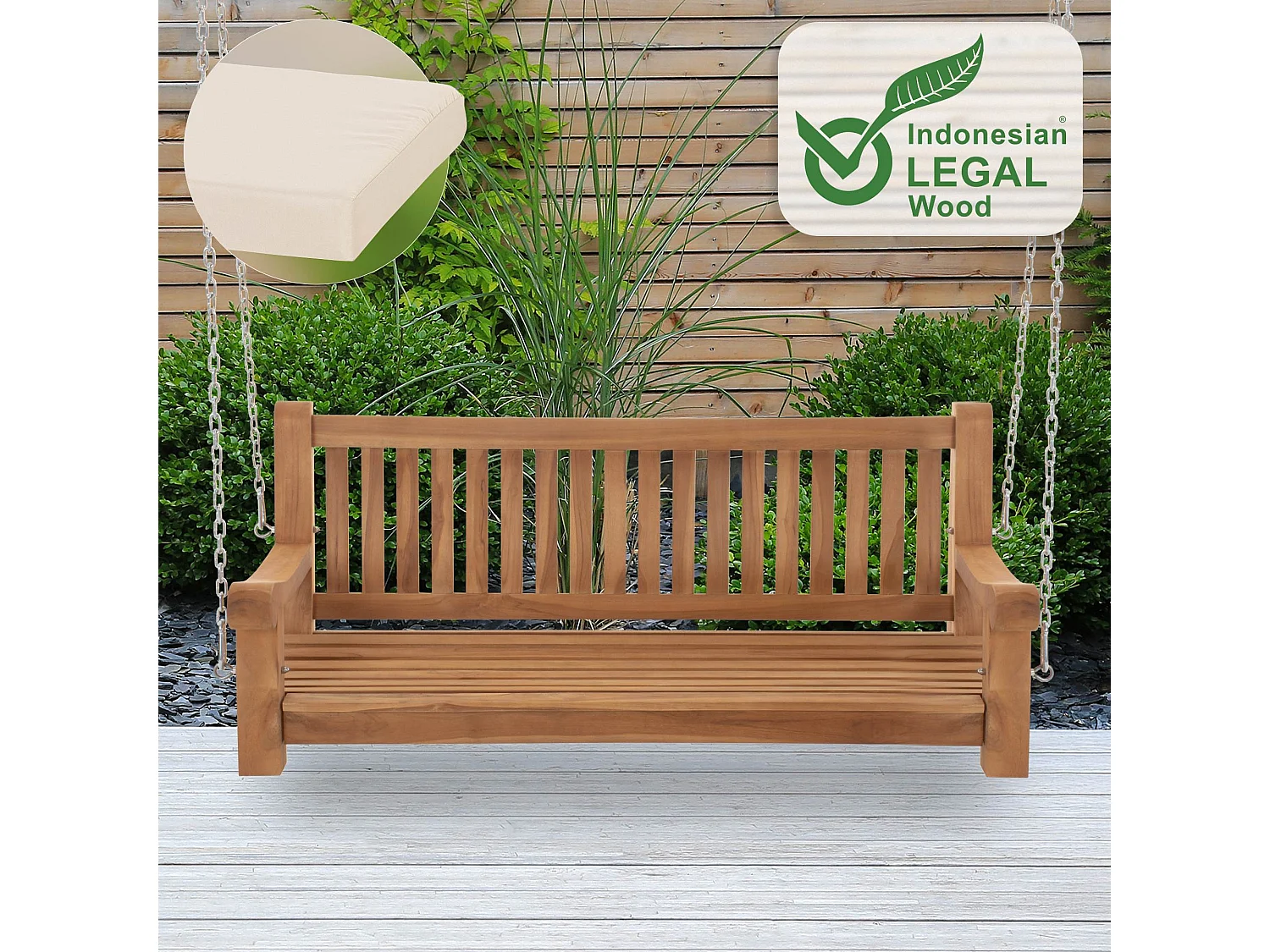 Banc de jardin - Bois - Crème - Joyce