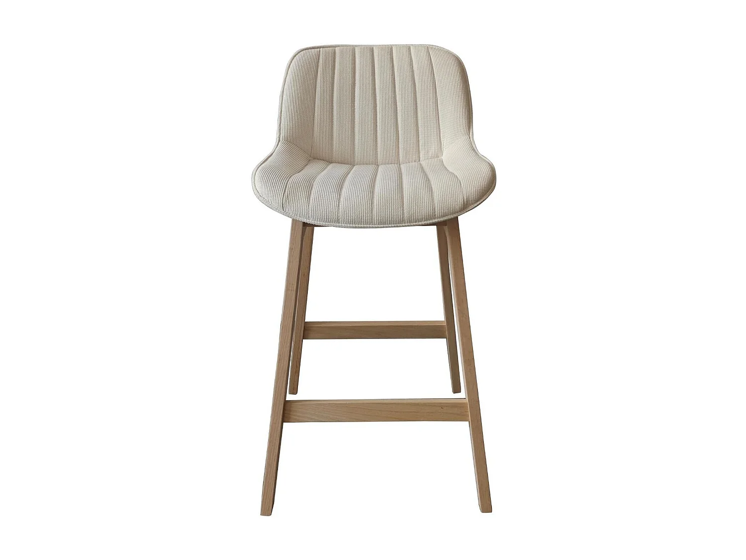 Set van 65 cm NORDEN eikenhouten eiland- en barstoelen met zitting van corduroystof