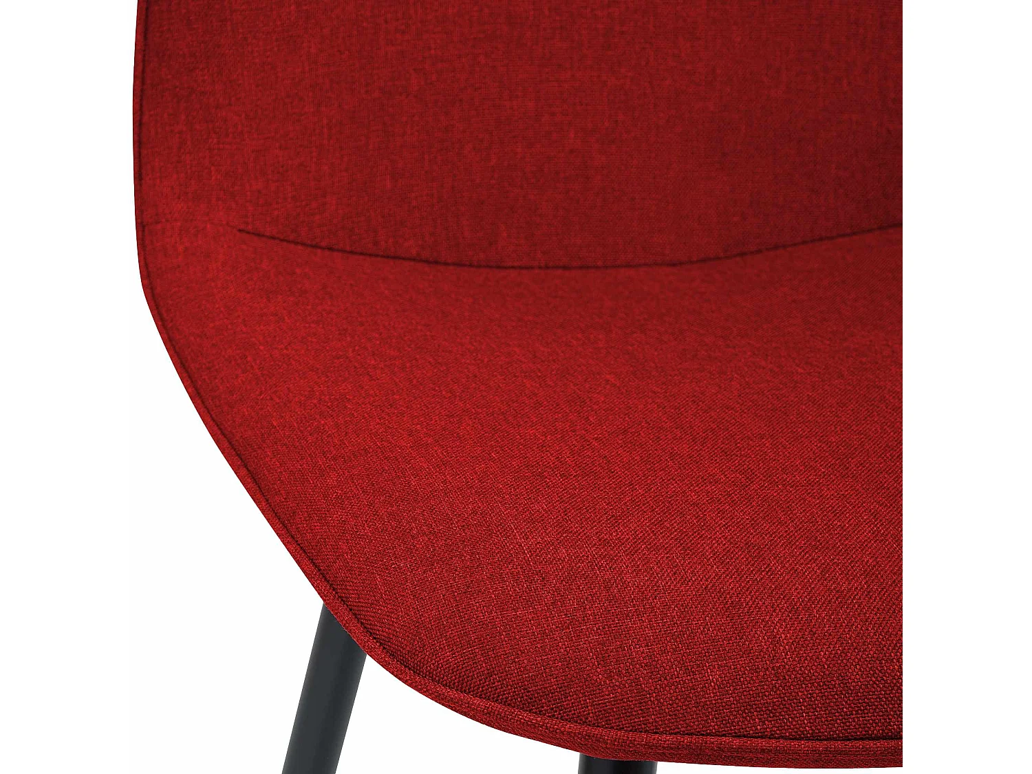 Lot de 4  chaise salle à manger - Tissu - Rouge - Maryam