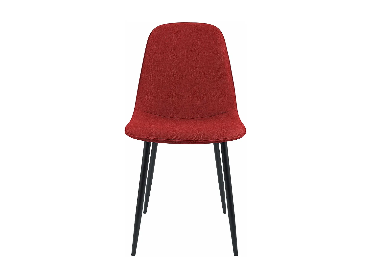 Lot de 4  chaise salle à manger - Tissu - Rouge - Maryam