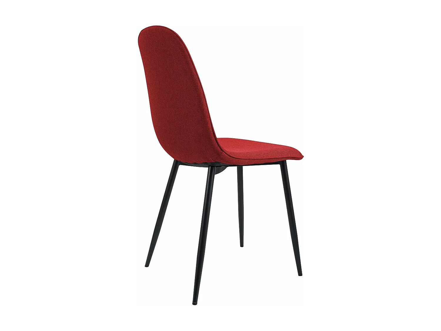 Lot de 4  chaise salle à manger - Tissu - Rouge - Maryam