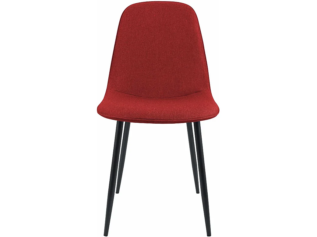 Lot de 4  chaise salle à manger - Tissu - Rouge - Maryam