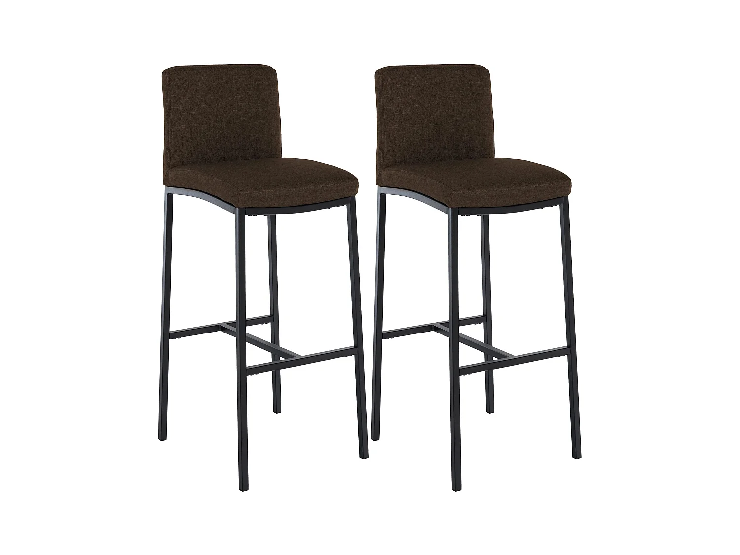 Lot de 2  Tabouret de bar - Tissu - Marron - Freeport