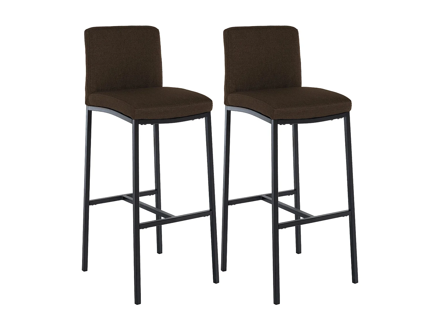 Lot de 2  Tabouret de bar - Tissu - Marron - Freeport