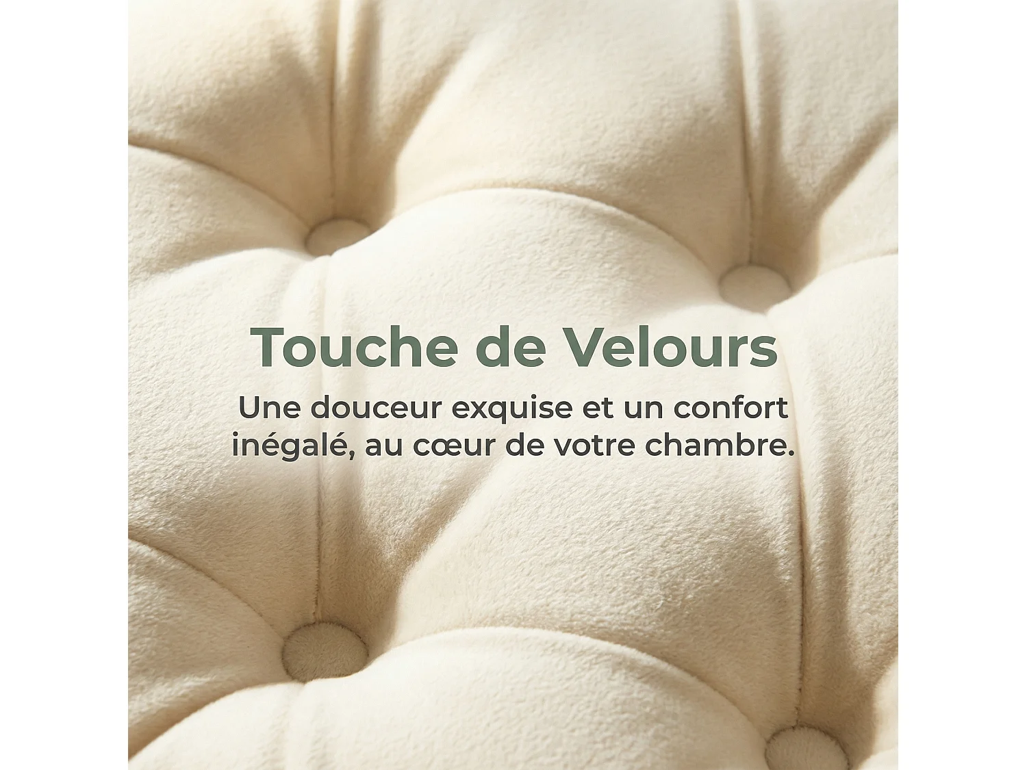 Lit capitonné 140 x 200 cm - Lit adulte avec sommier à lattes, tiroirs de rangement, tête de lit avec étagère, LED et port USB - tissu velours blanc