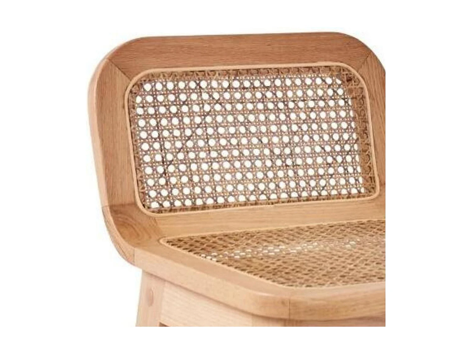 Set eikenhouten eiland- en barstoelen met 65 cm rieten zitting SANA