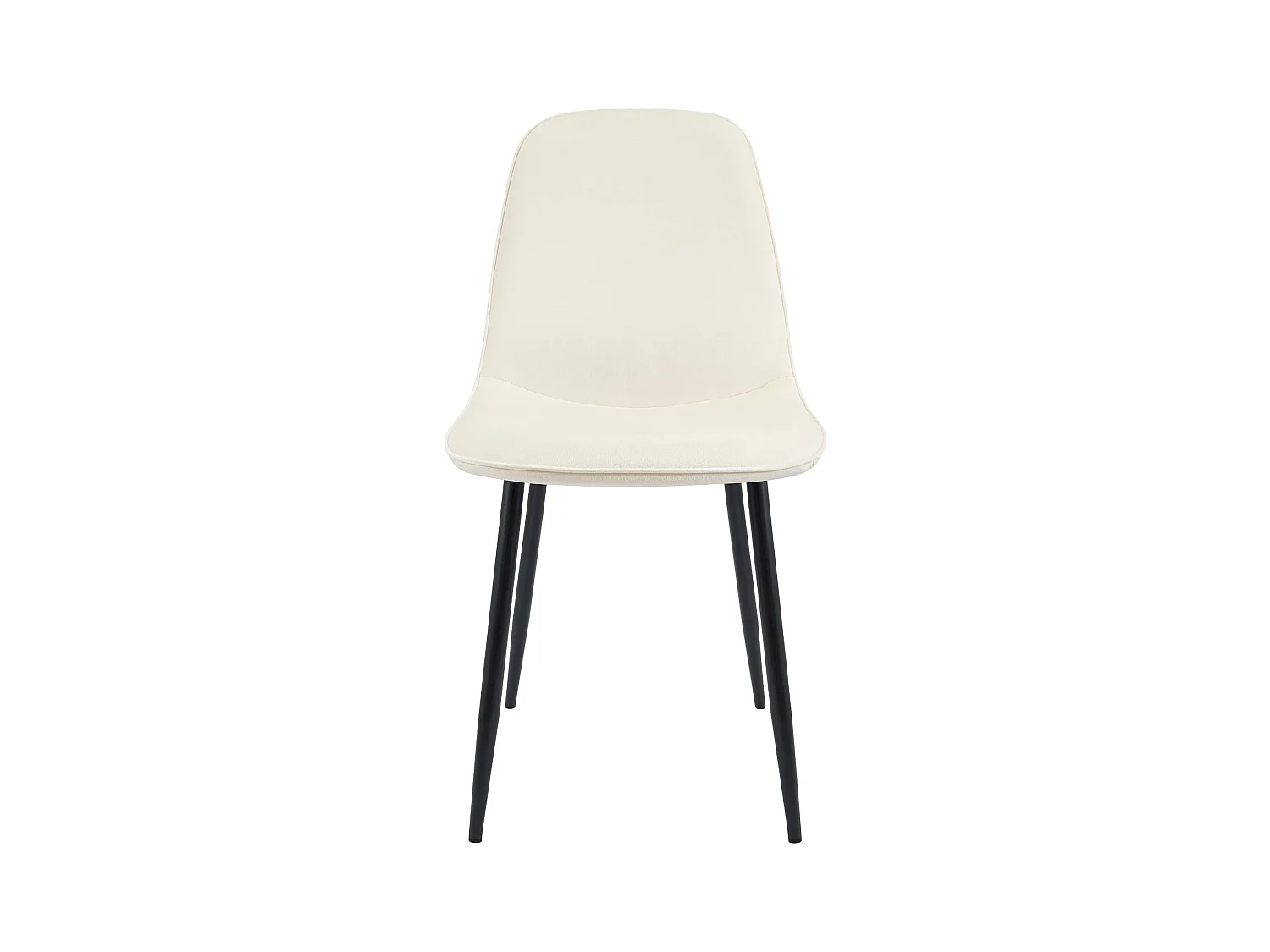 Lot de 4  chaise salle à manger - Velours - Crème - Maryam