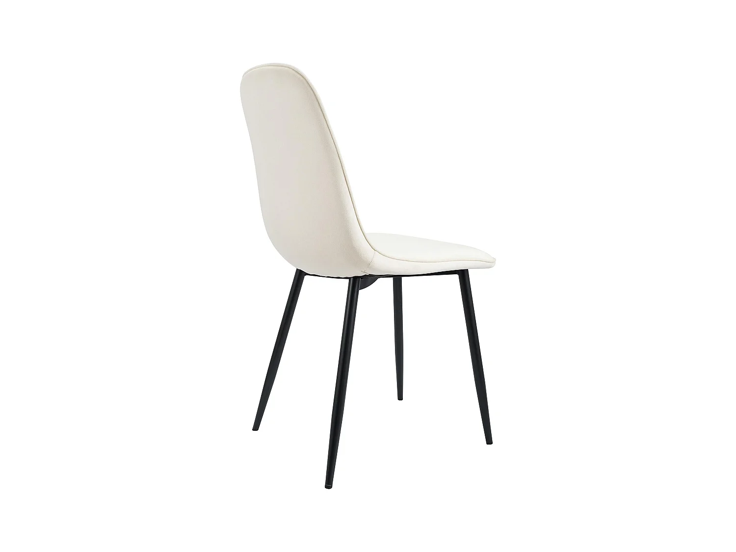 Lot de 4  chaise salle à manger - Velours - Crème - Maryam