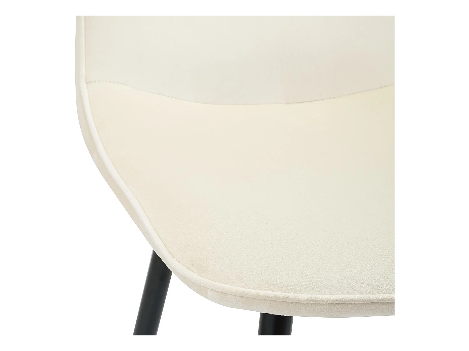 Lot de 4  chaise salle à manger - Velours - Crème - Maryam