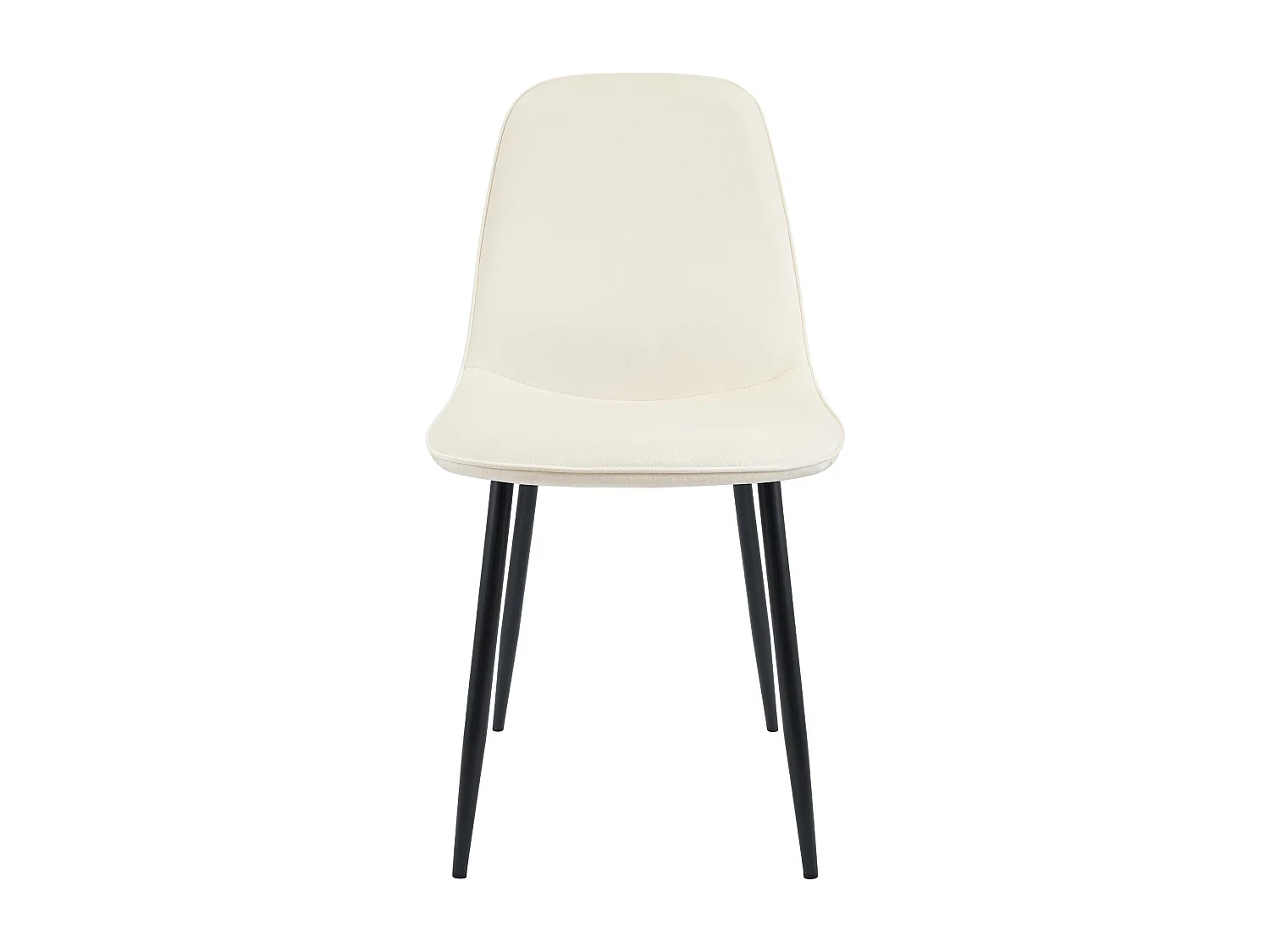 Lot de 4  chaise salle à manger - Velours - Crème - Maryam