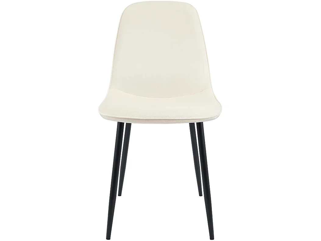Lot de 4  chaise salle à manger - Velours - Crème - Maryam