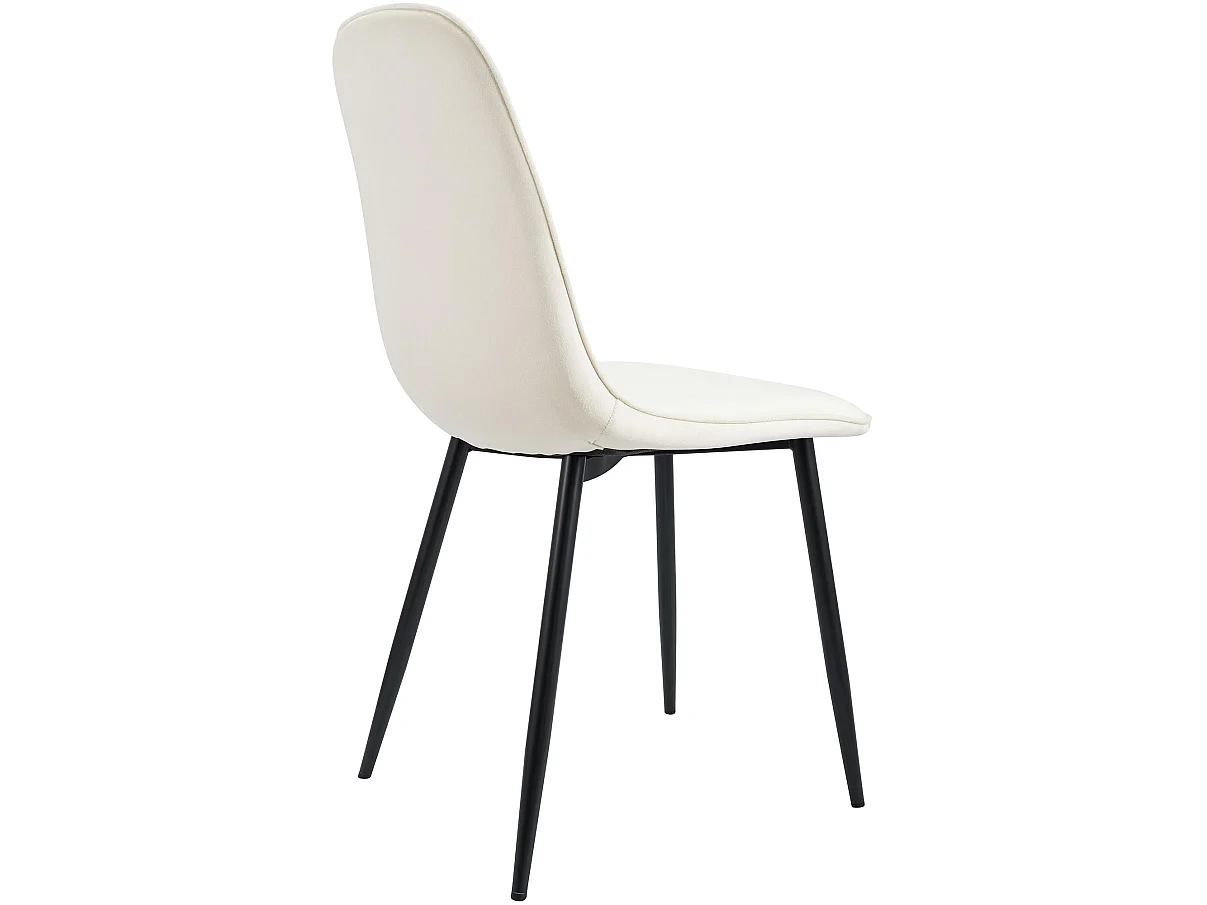 Lot de 4  chaise salle à manger - Velours - Crème - Maryam