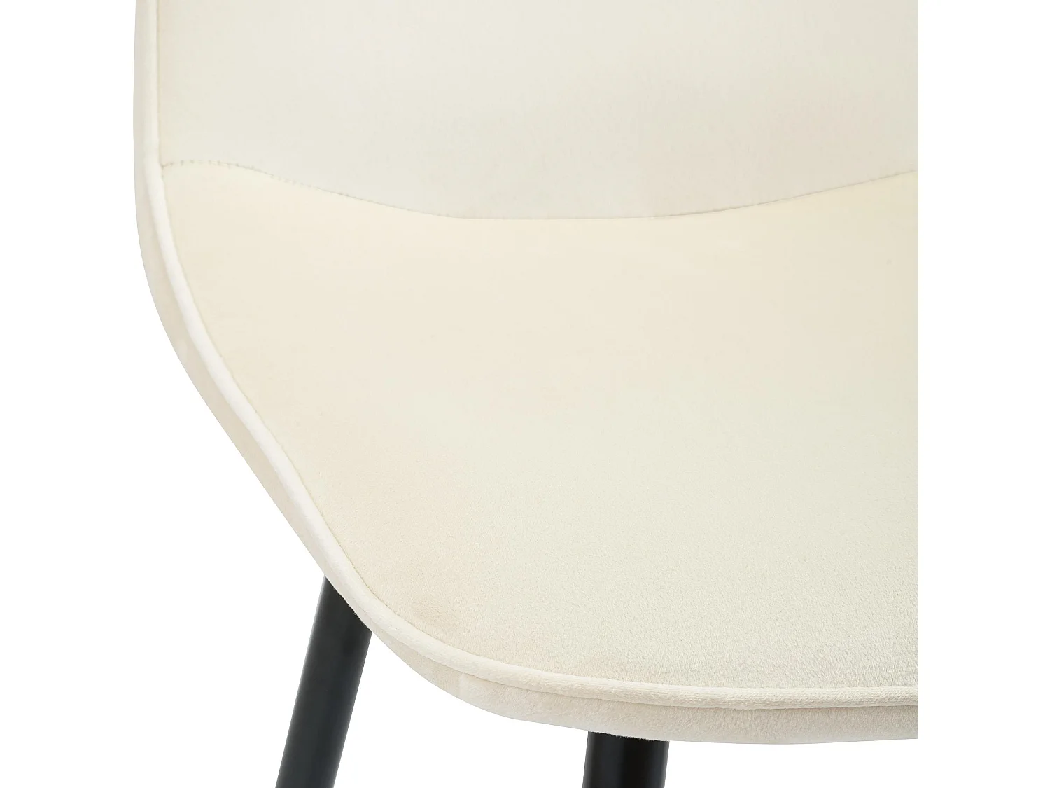 Lot de 4  chaise salle à manger - Velours - Crème - Maryam