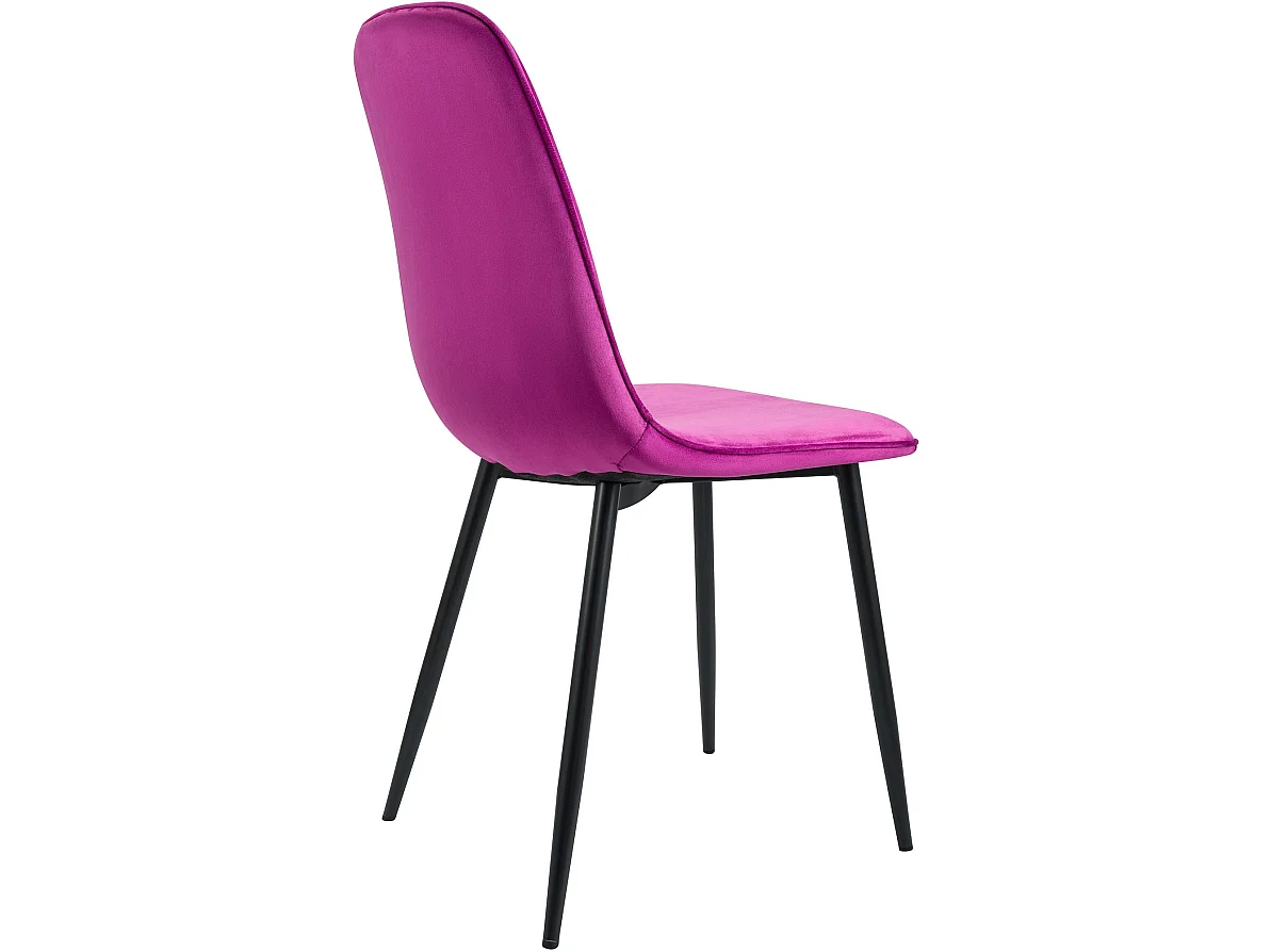 Lot de 4  chaise salle à manger - Velours - Violet - Maryam