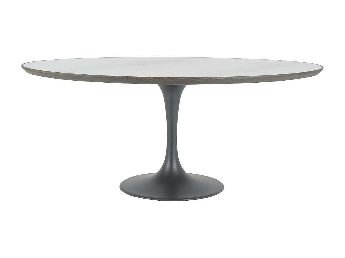 Mesa de jantar oval em mármore branco L180 cm - TULIPE