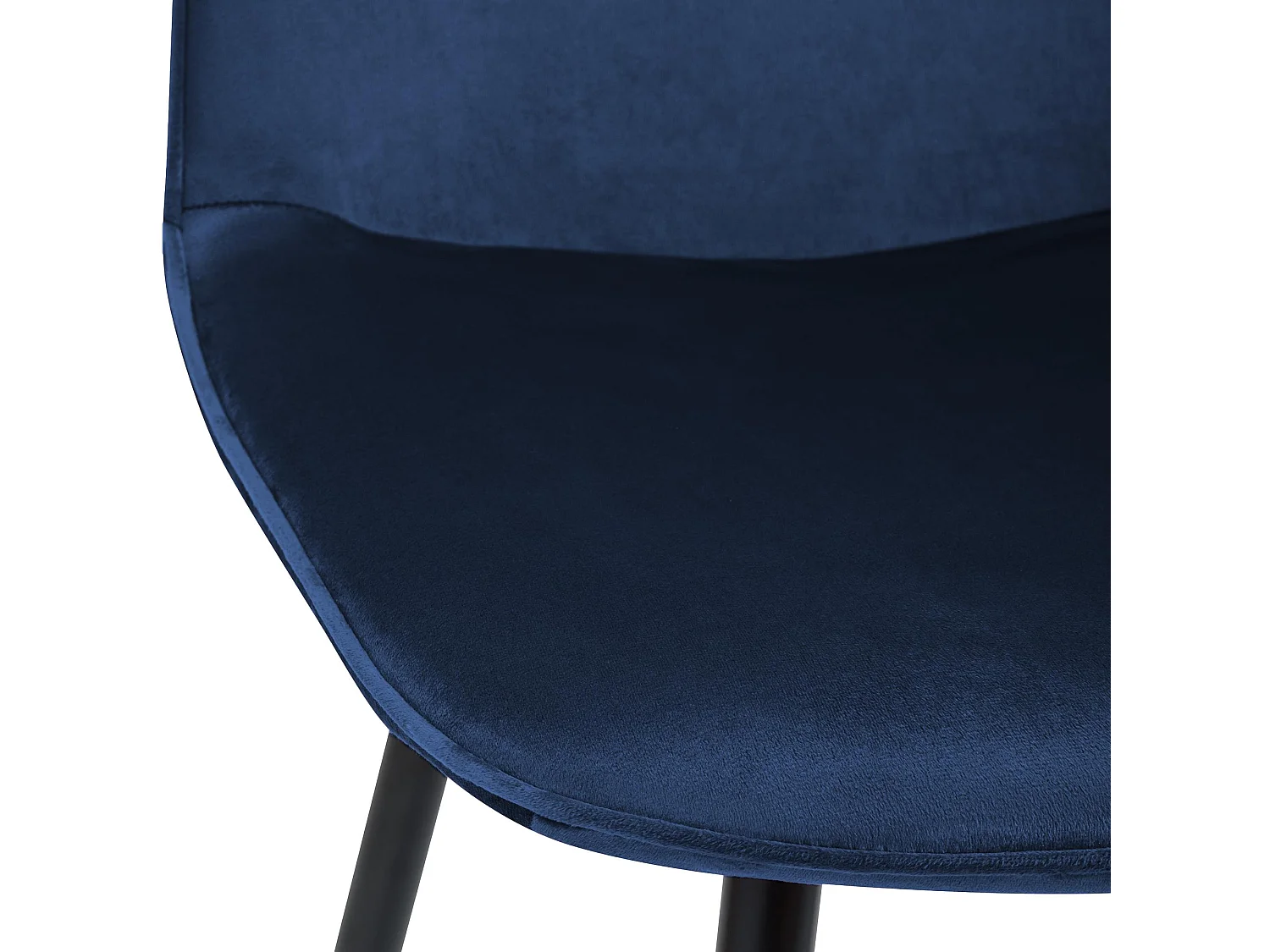 Lot de 4  chaise salle à manger - Velours - Bleu foncé - Maryam