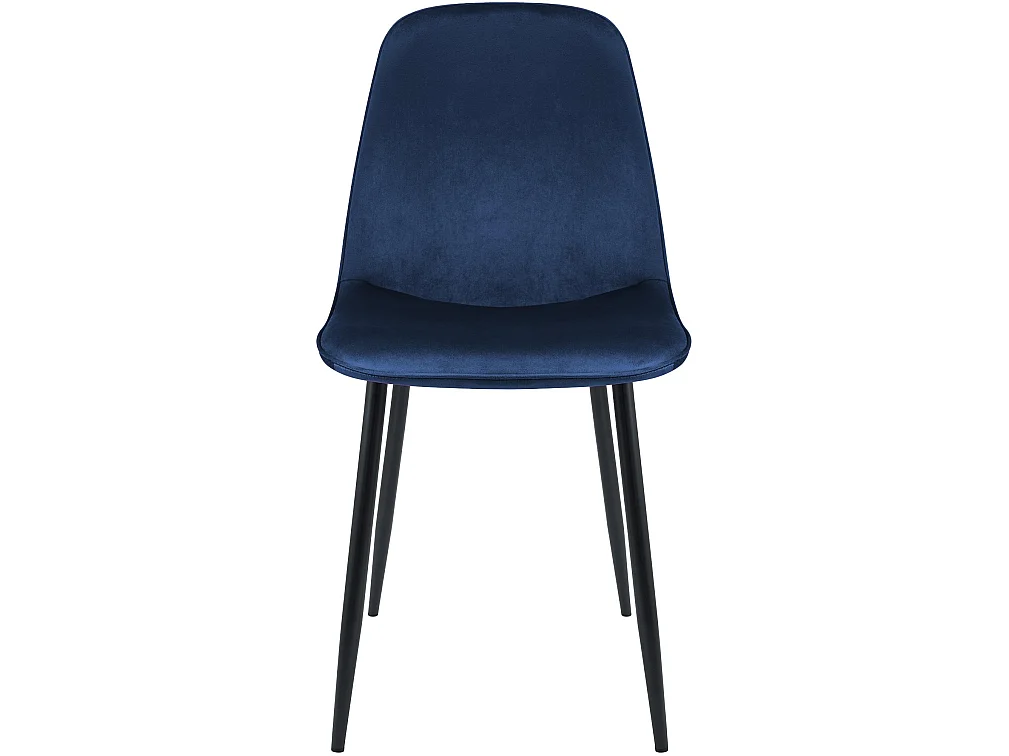 Lot de 4  chaise salle à manger - Velours - Bleu foncé - Maryam
