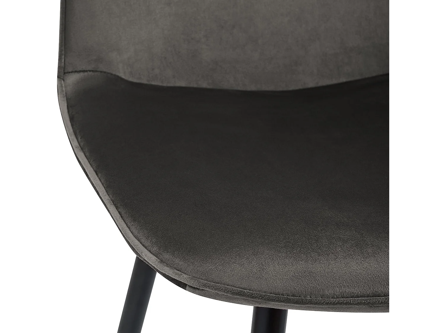 Lot de 4  chaise salle à manger - Velours - Anthracite - Maryam