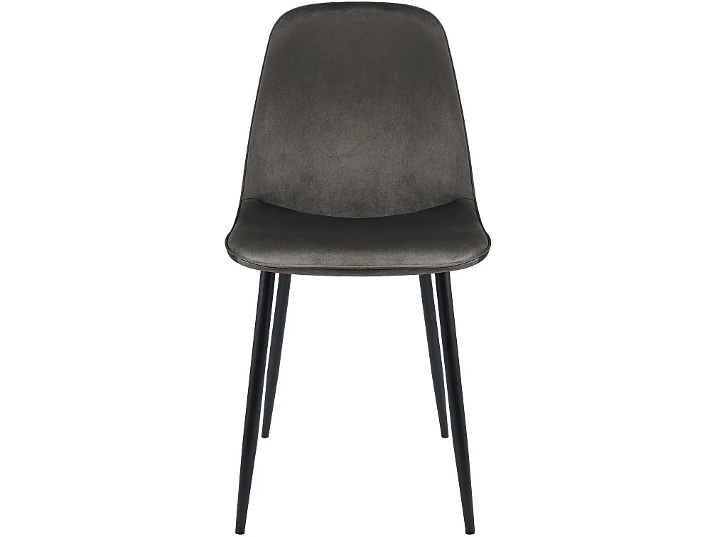 Lot de 4  chaise salle à manger - Velours - Anthracite - Maryam