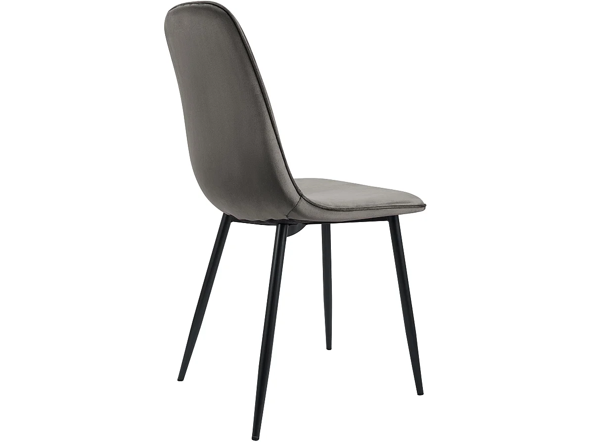 Lot de 4  chaise salle à manger - Velours - Anthracite - Maryam