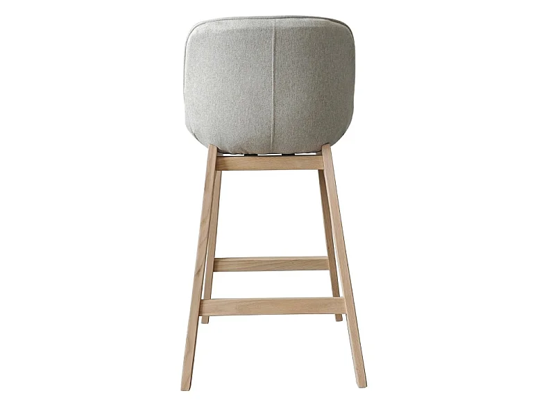 Komplet dębowych krzeseł wyspowych i barowych z siedziskiem z tkaniny MELLOW o szerokości 65 cm