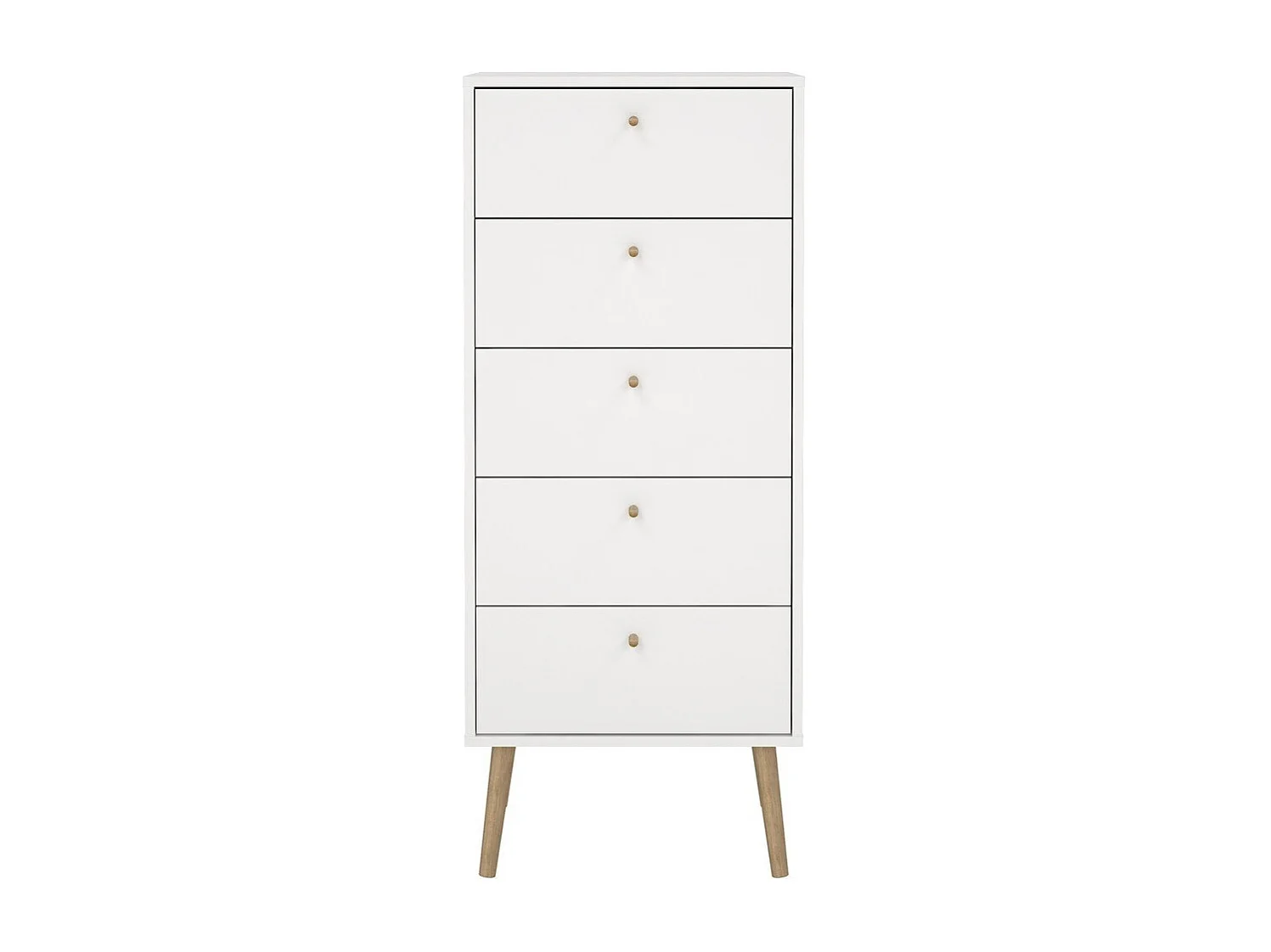 Commode 5 tiroirs avec pieds en bois H120,1 cm - TARP