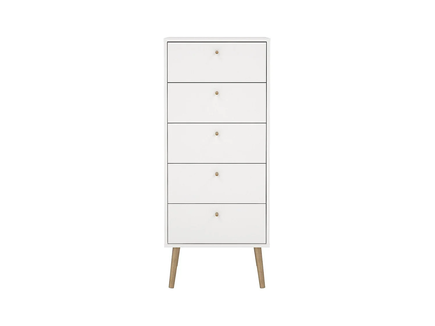 Commode 5 tiroirs avec pieds en bois H120,1 cm - TARP