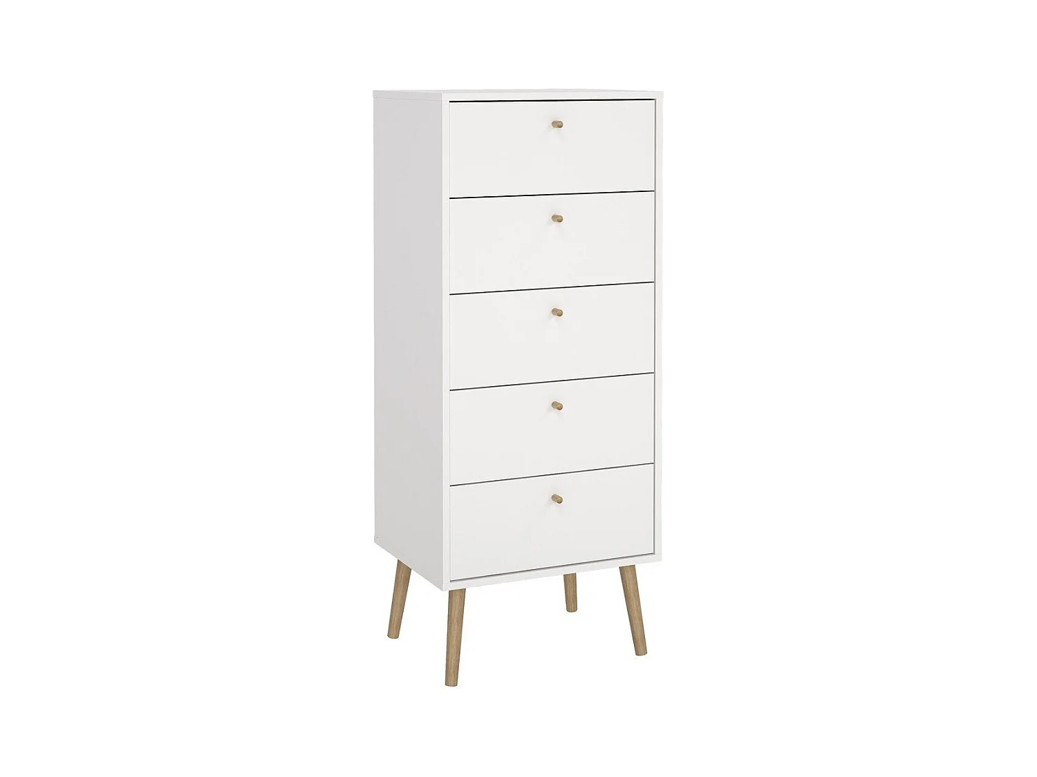 Commode 5 tiroirs avec pieds en bois H120,1 cm - TARP