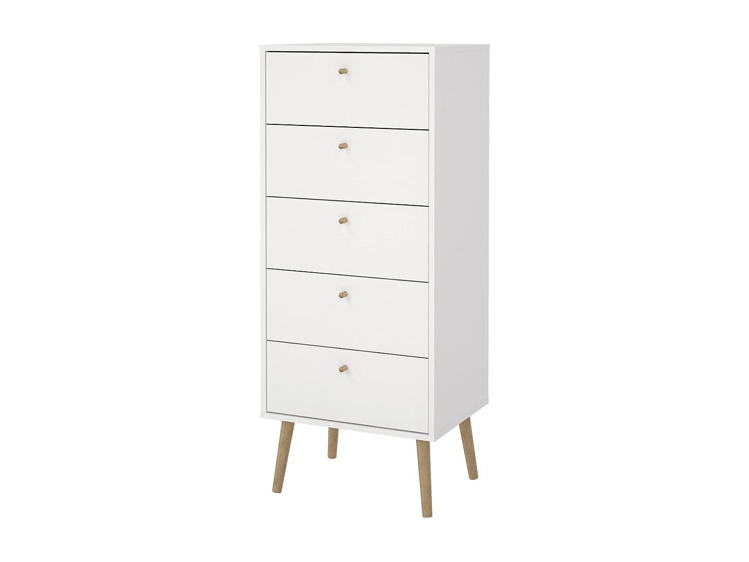 Commode 5 tiroirs avec pieds en bois H120,1 cm - TARP