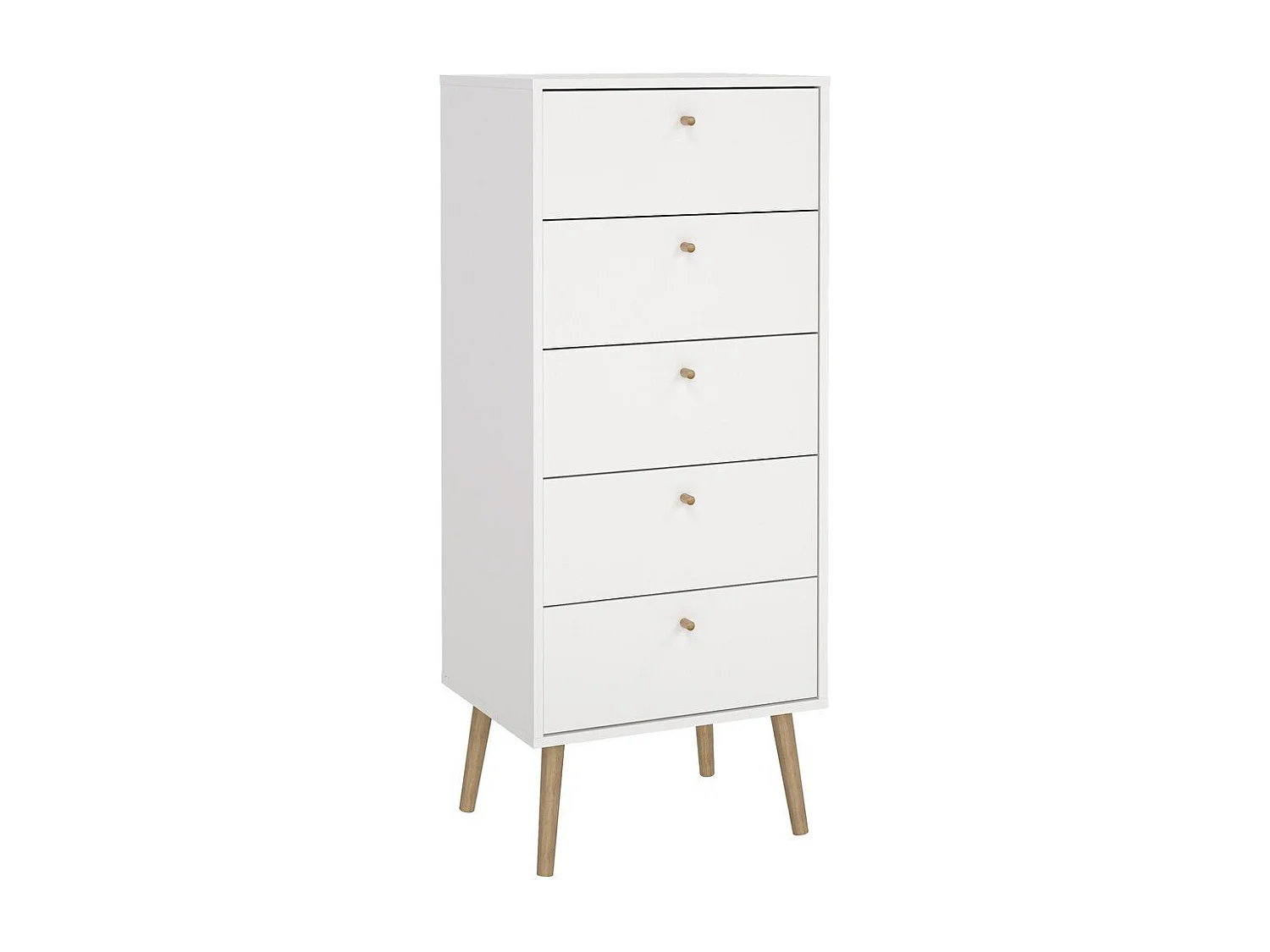 Commode 5 tiroirs avec pieds en bois H120,1 cm - TARP