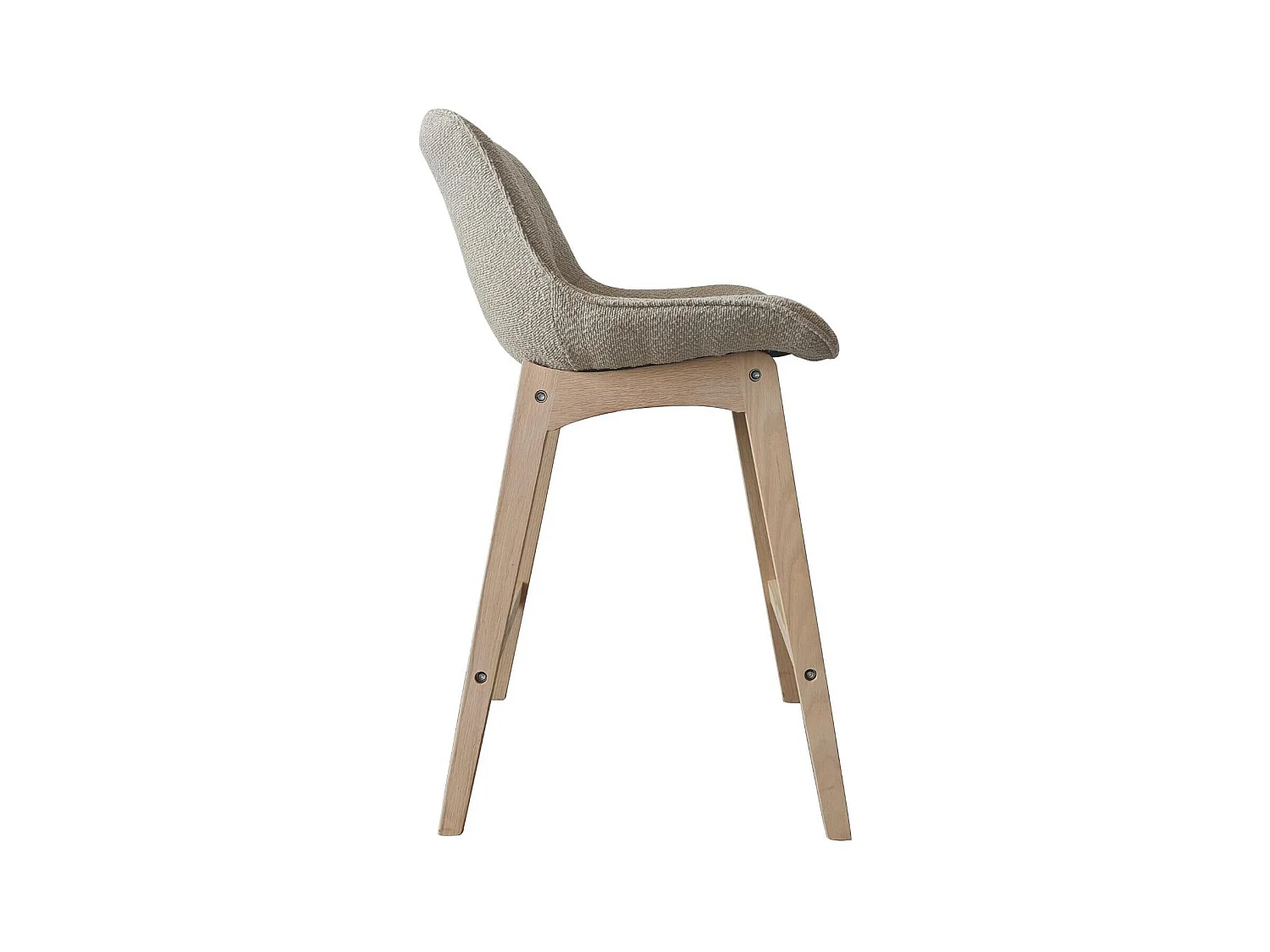 Lot de chaises d'îlot et bar en chêne et assise tissu bouclette H65cm