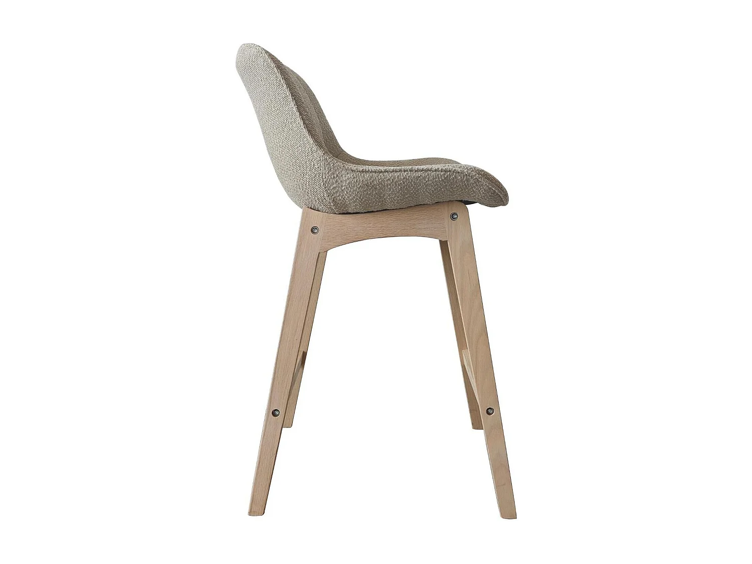 Conjunto de sillas de isla y bar de roble con asiento de tela de rizo MILK de 65 cm