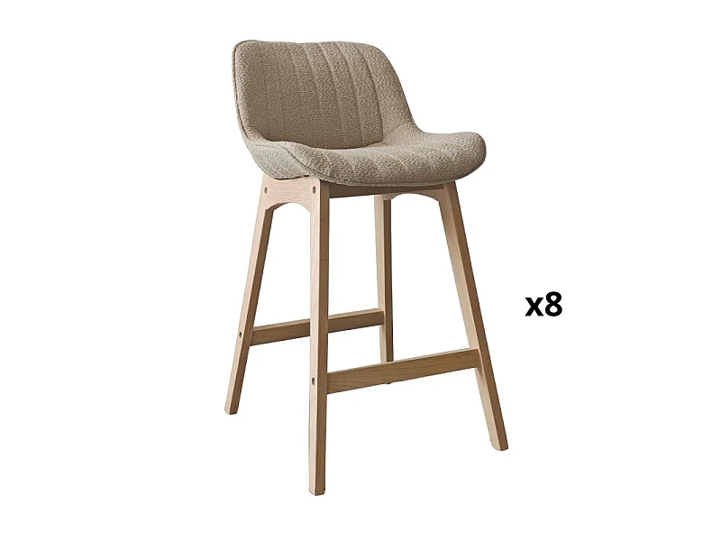 Komplet krzeseł wyspowych/barowych dąb MILK 65 cm