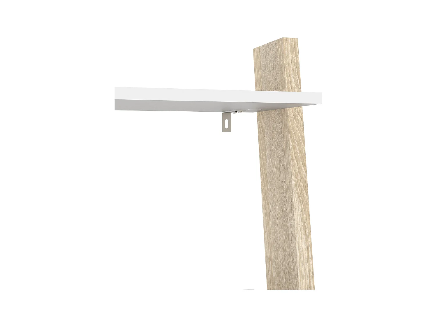 Bibliothèque 4 étagères, 1 tiroir blanc et décor chêne H180,4 cm - BILLUND