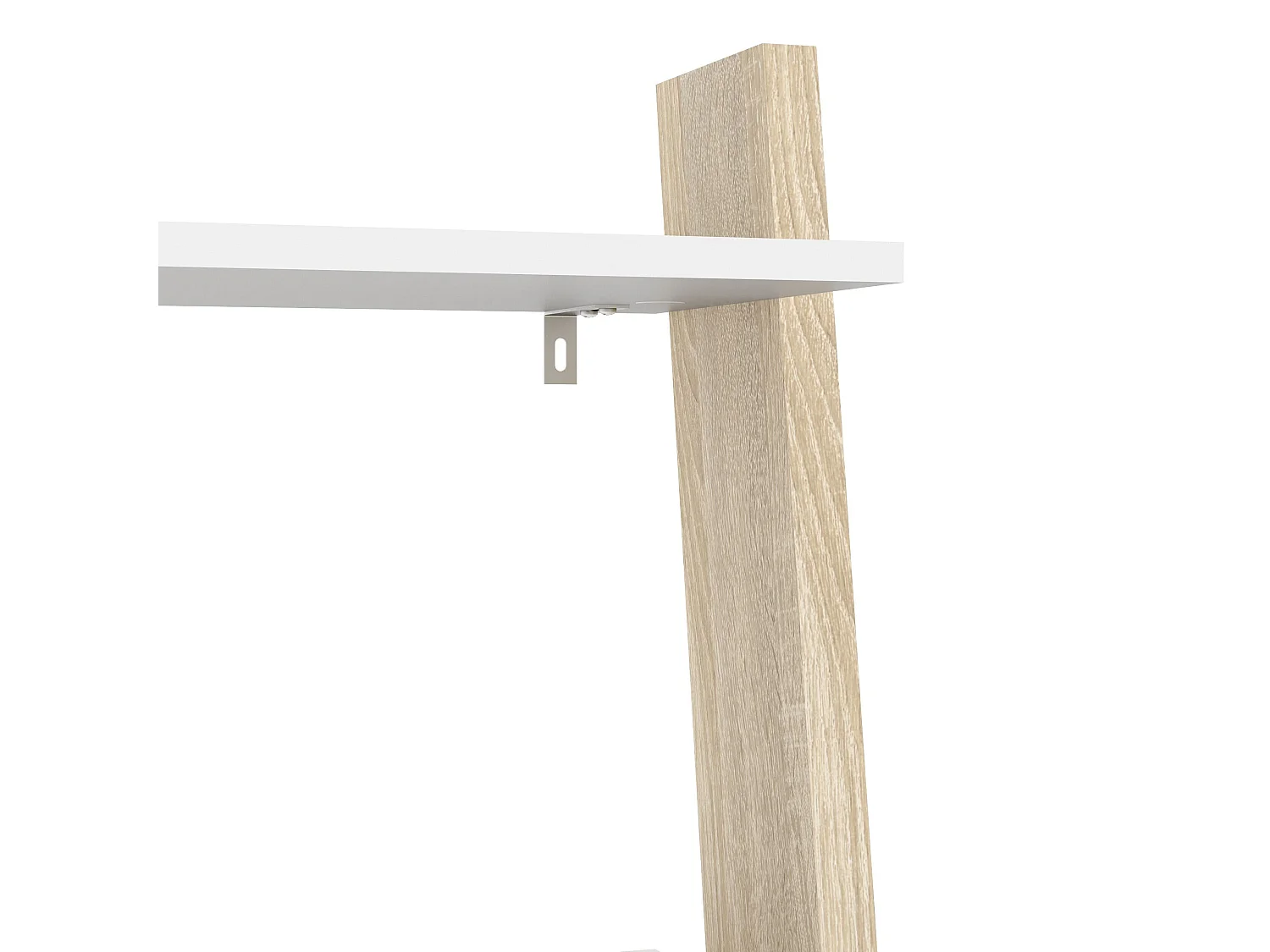 Bücherregal mit 4 Einlegeböden, 1 Schublade weiß und Eiche Dekor H180,4 cm – BILLUND