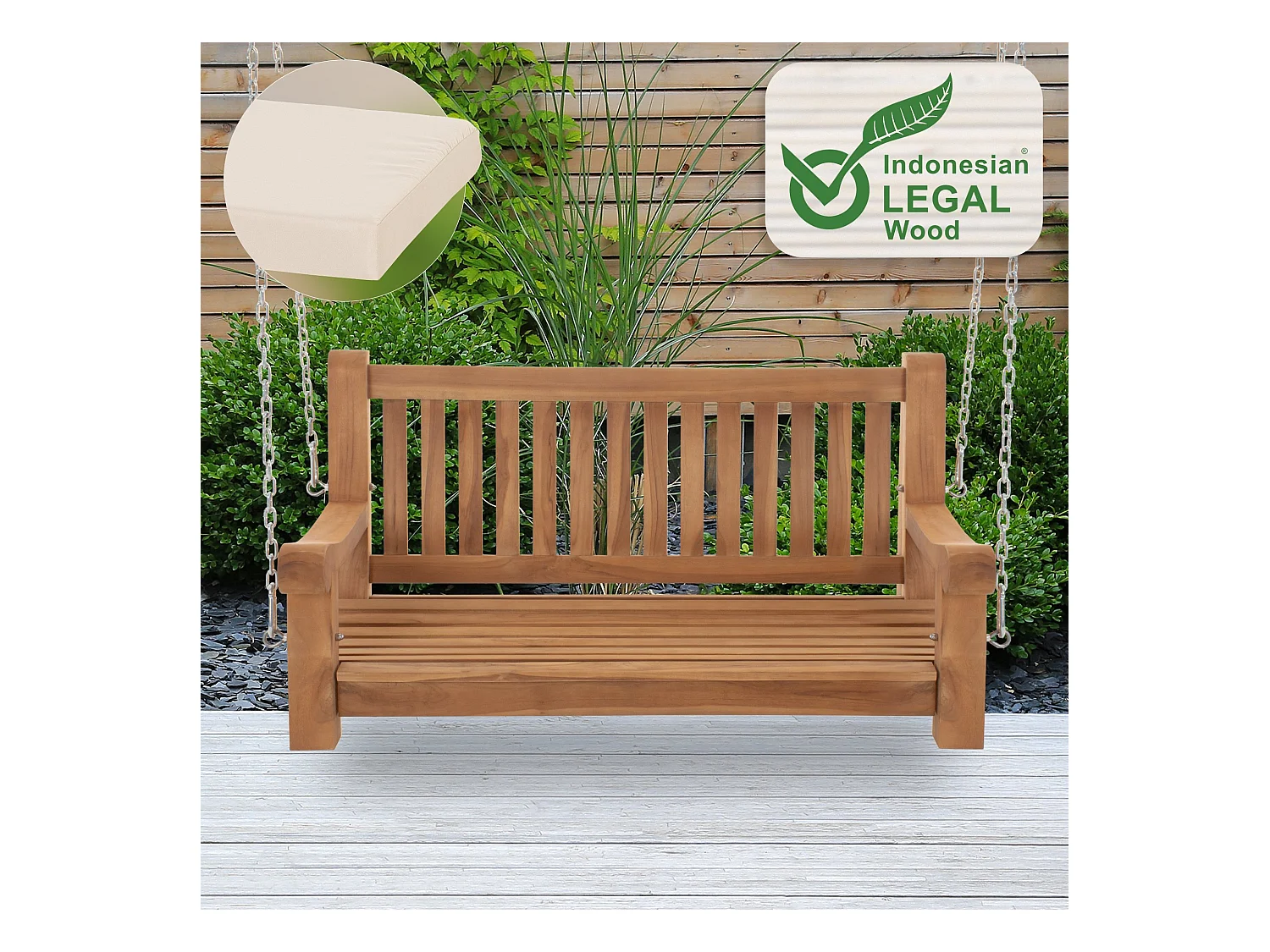 Banc de jardin - Bois - Crème - Joyce