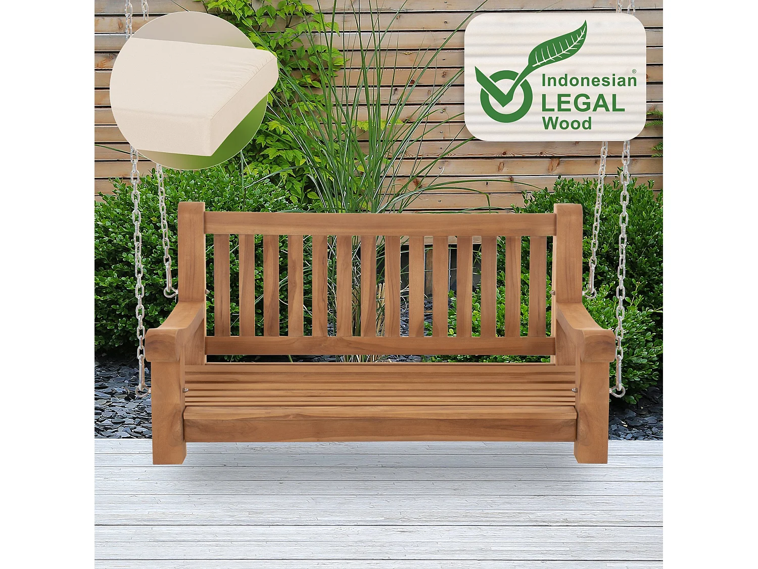 Banc de jardin - Bois - Crème - Joyce