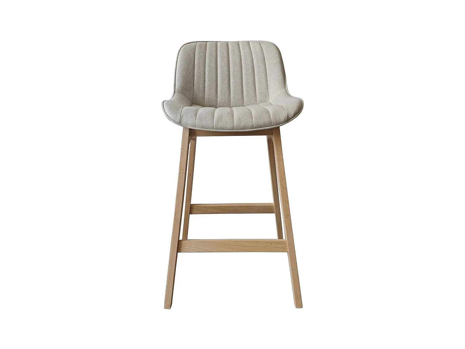 Lot de chaises d'îlot et bar en chêne et assise tissu H65cm
