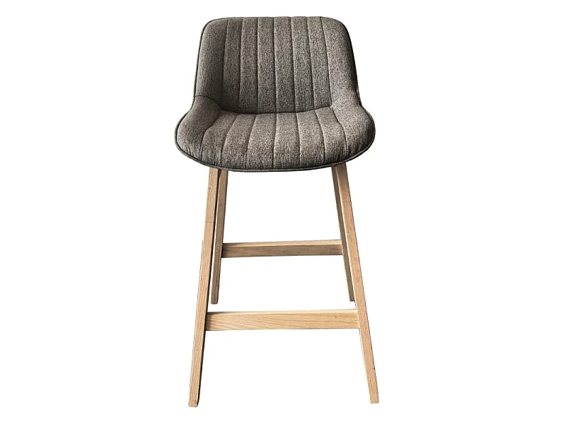 Komplet dębowych krzeseł wyspowych i barowych z siedziskiem z tkaniny MELLOW o szerokości 65 cm