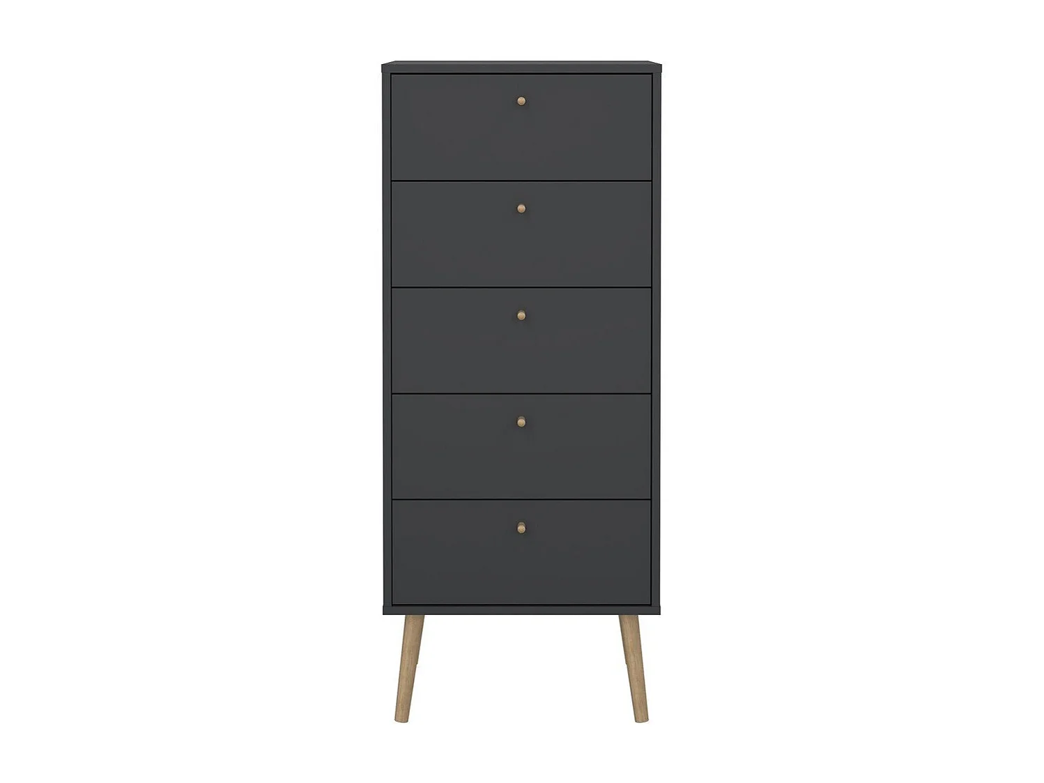 Commode 5 tiroirs avec pieds en bois H120,1 cm - TARP