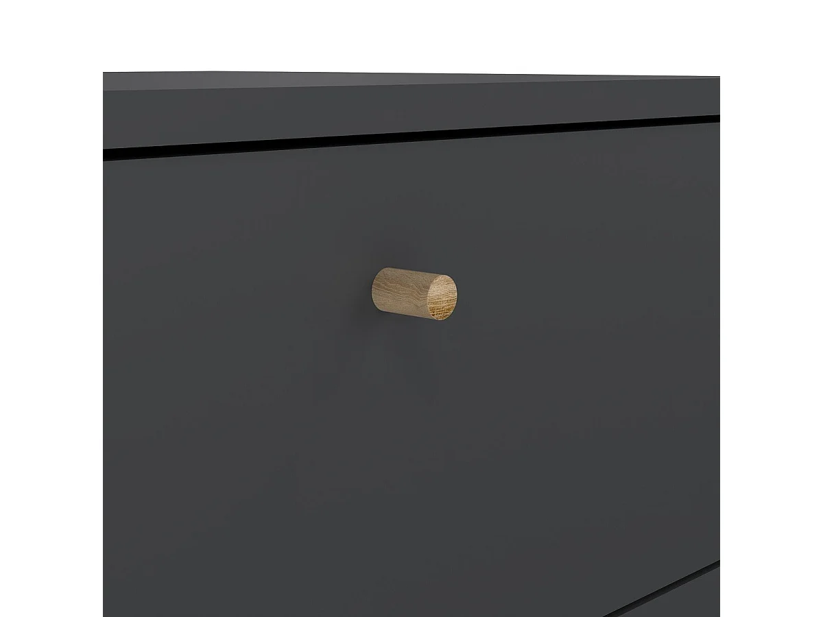 Commode 5 tiroirs avec pieds en bois H120,1 cm - TARP